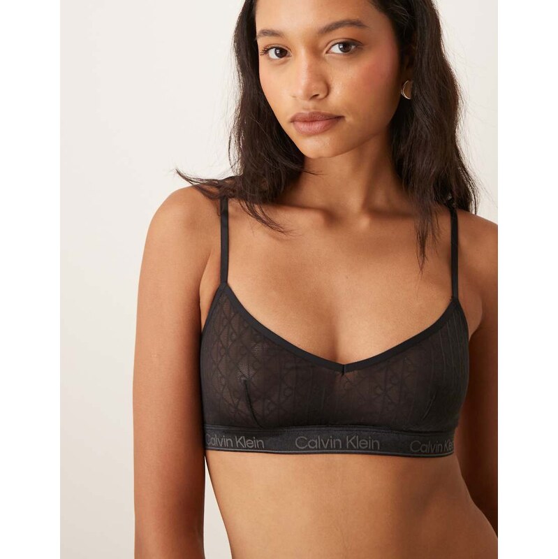 Calvin Klein Icon Cotton Modal unlined bralette in black 114745786