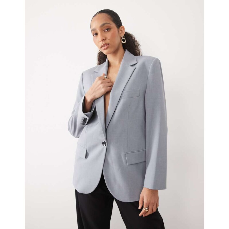 Mango Nat oversized blazer co-ord in dusty blue 114745814