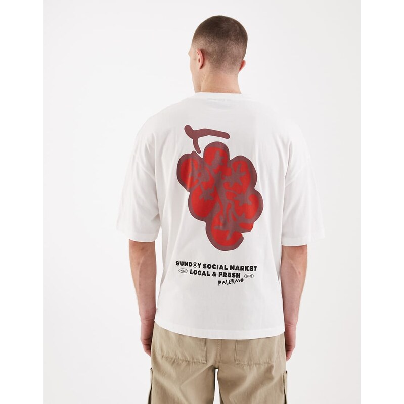 ASOS DESIGN oversized t-shirt with fruit graphic in white