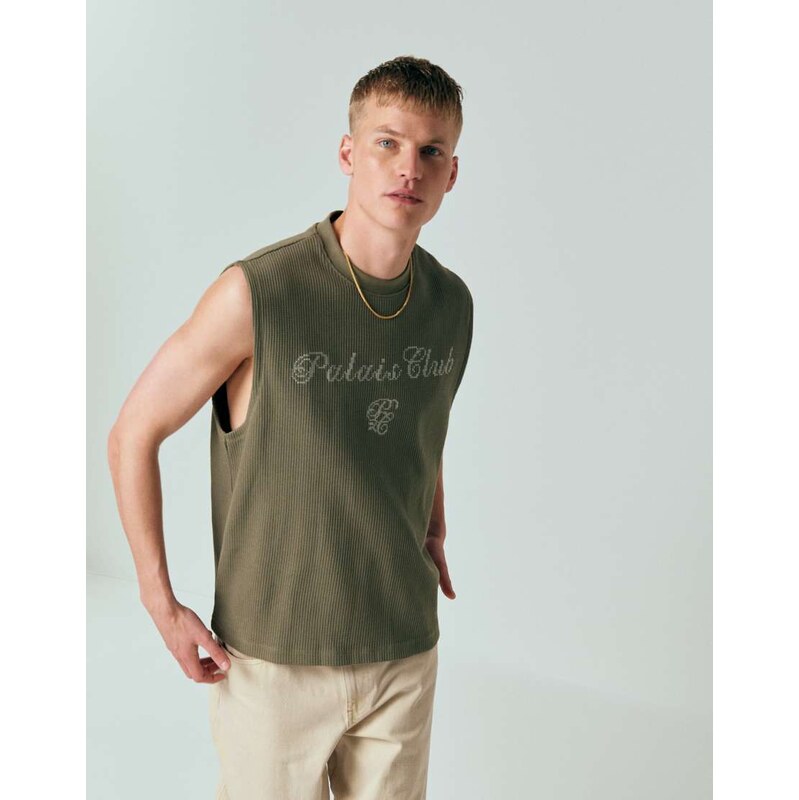 ASOS DESIGN super heavyweight oversized tank co-ord with text
