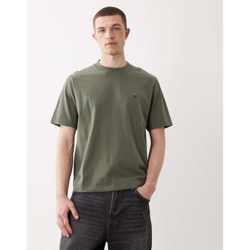 Abercrombie & Fitch icon logo premium heavyweight t-shirt in