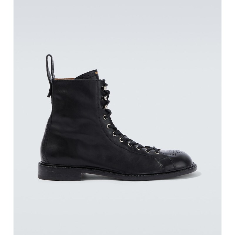 Versace Billy perforated leather combat boots