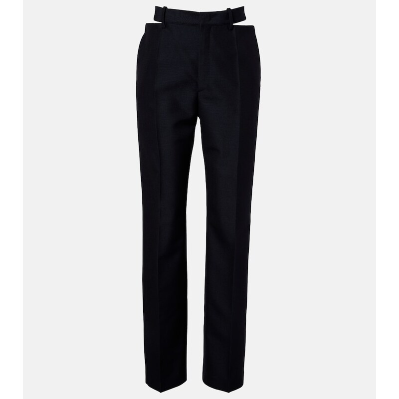 Jil Sander Cutout wool and mohair straight pants