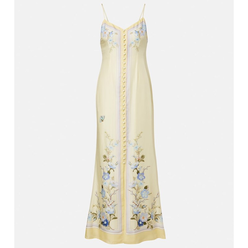 Self-Portrait Floral silk satin maxi dress