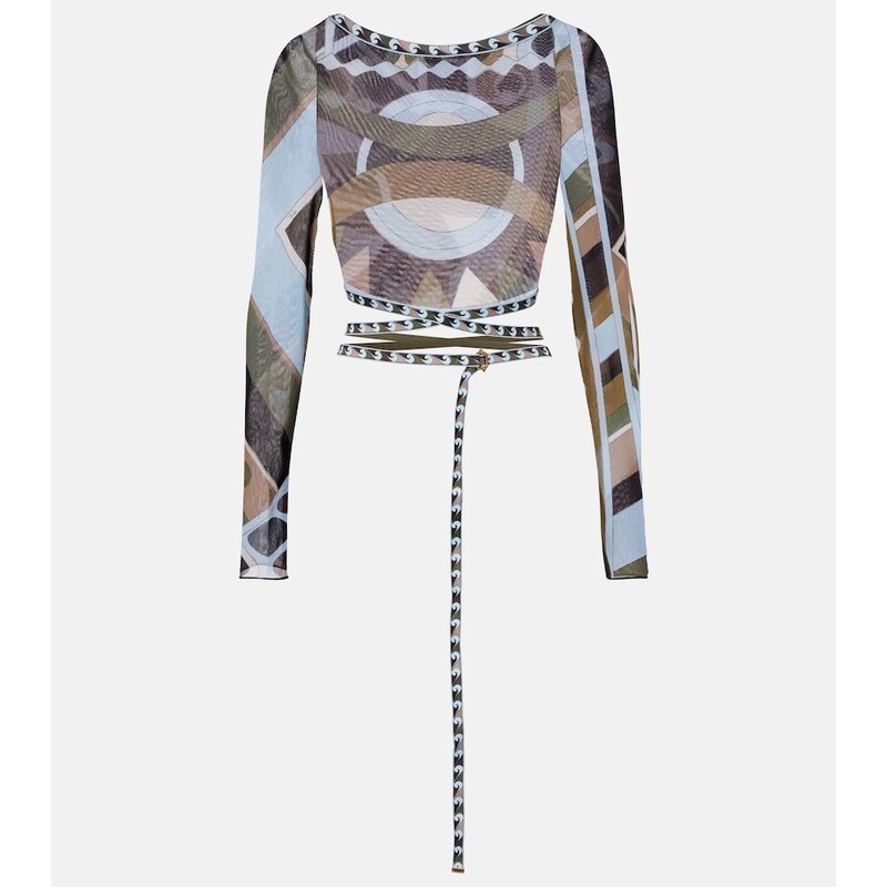 Pucci Vivara tulle crop top