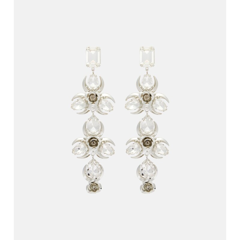 Magda Butrym Crystal-embellished floral drop earrings