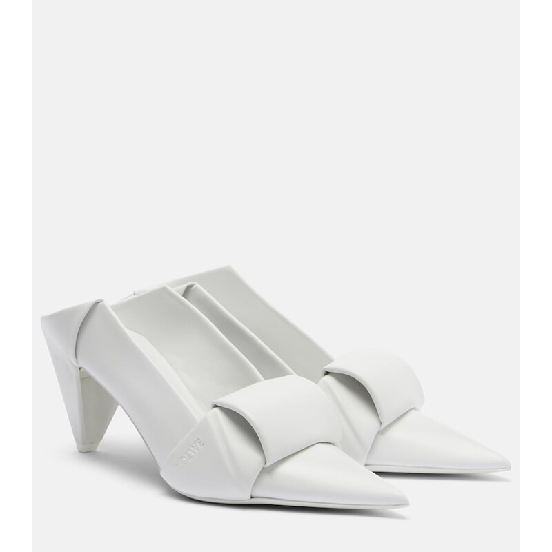Dámské kůžové pantofle Loewe Origami v barvě Optic White
