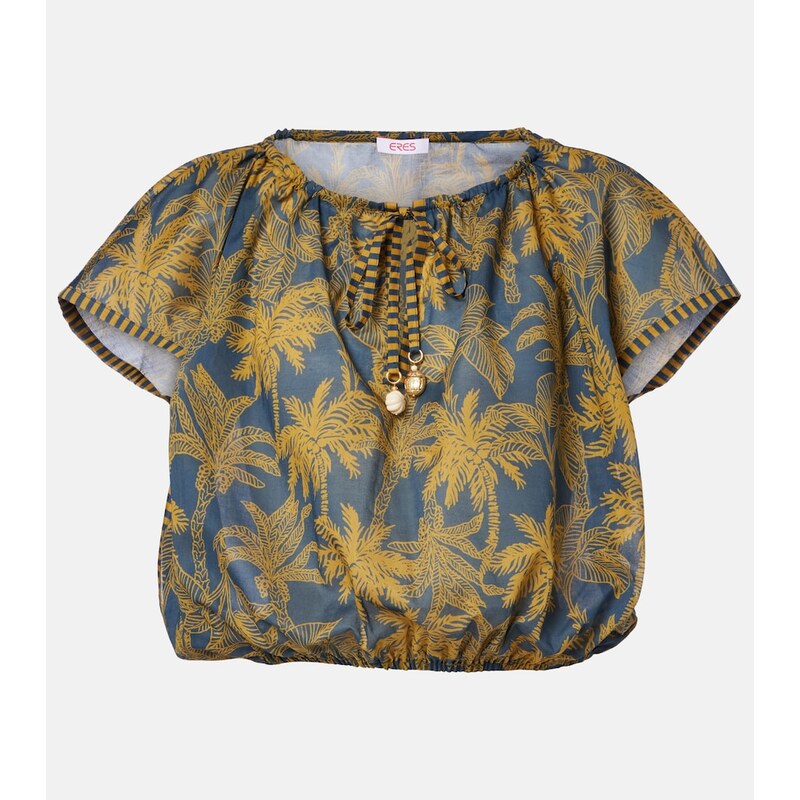 Eres Crocodile printed cotton voile top