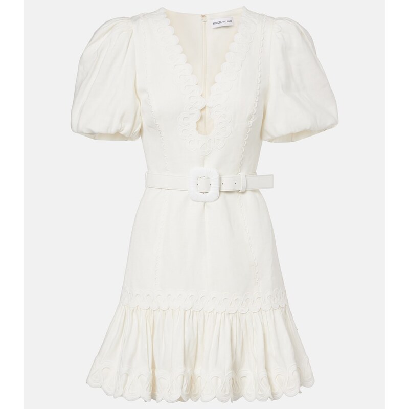 Rebecca Vallance Kahlia embroidered linen-blend minidress