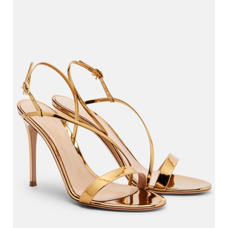 Gianvito Rossi Metallic leather slingback sandals