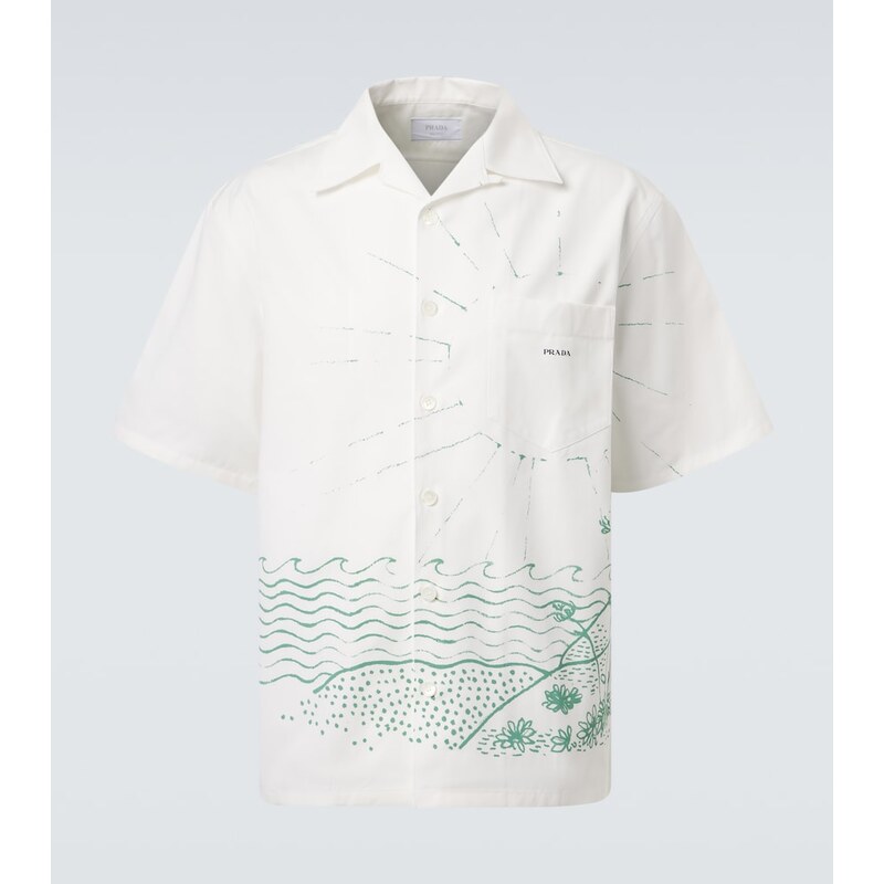 Prada Printed cotton bowling shirt