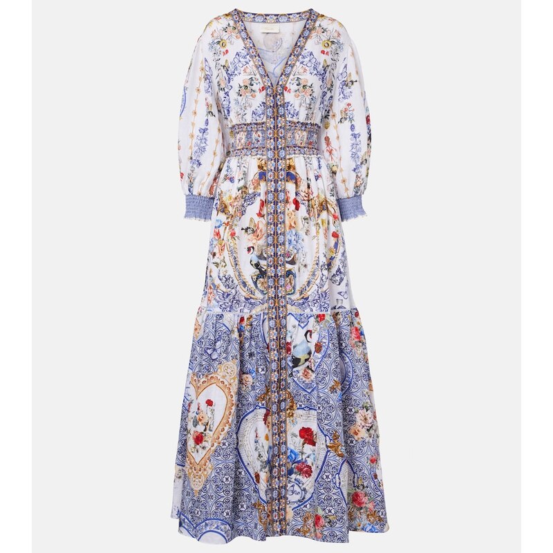 Camilla Printed linen maxi dress