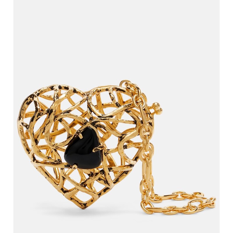 Saint Laurent Heart embellished clutch