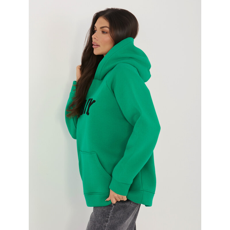 RUE PARIS Tmavě zelená oversized mMikina