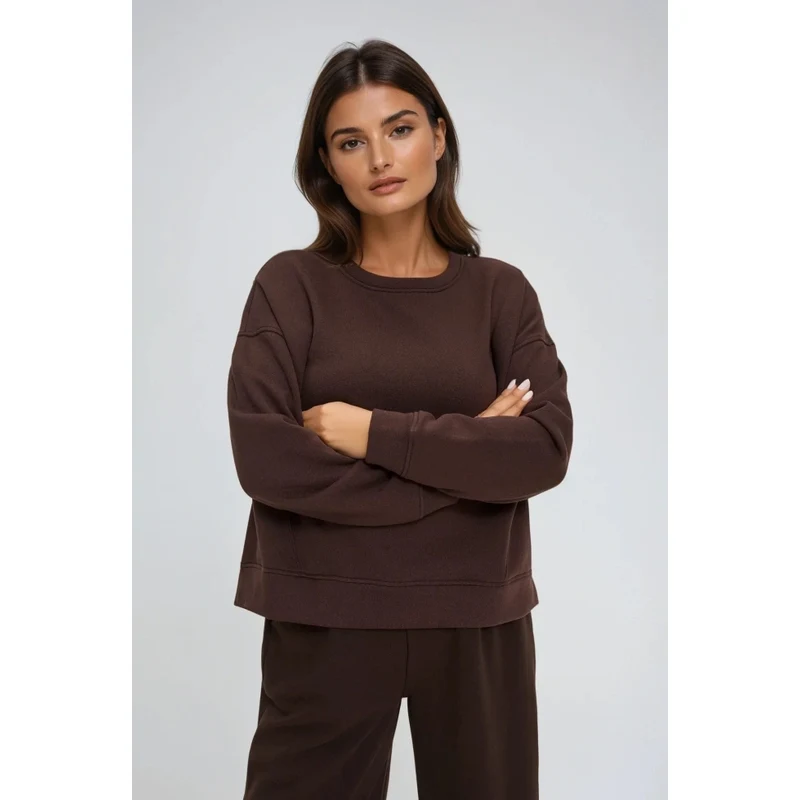Marisse dámská oversize mMikina hnědá