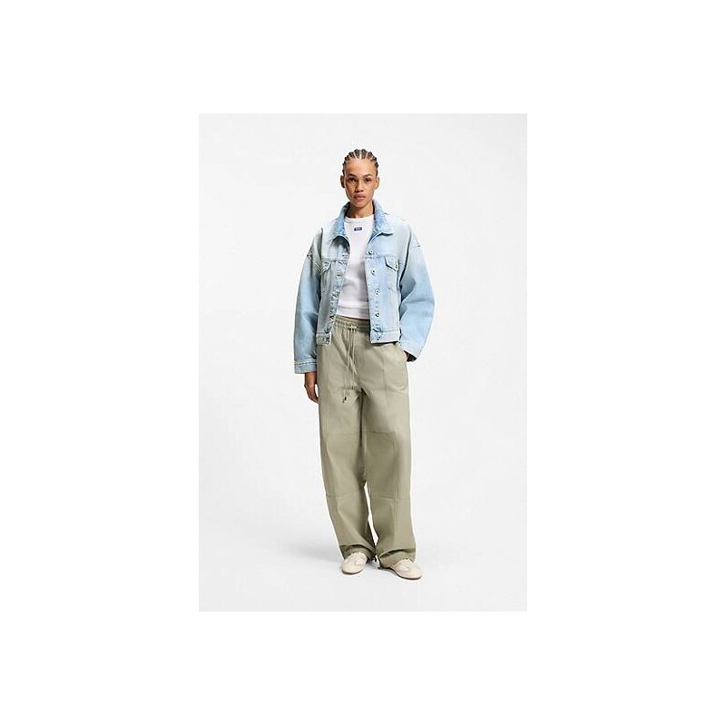 HUGO Boxy-fit jacket in blue rigid denim 114221502