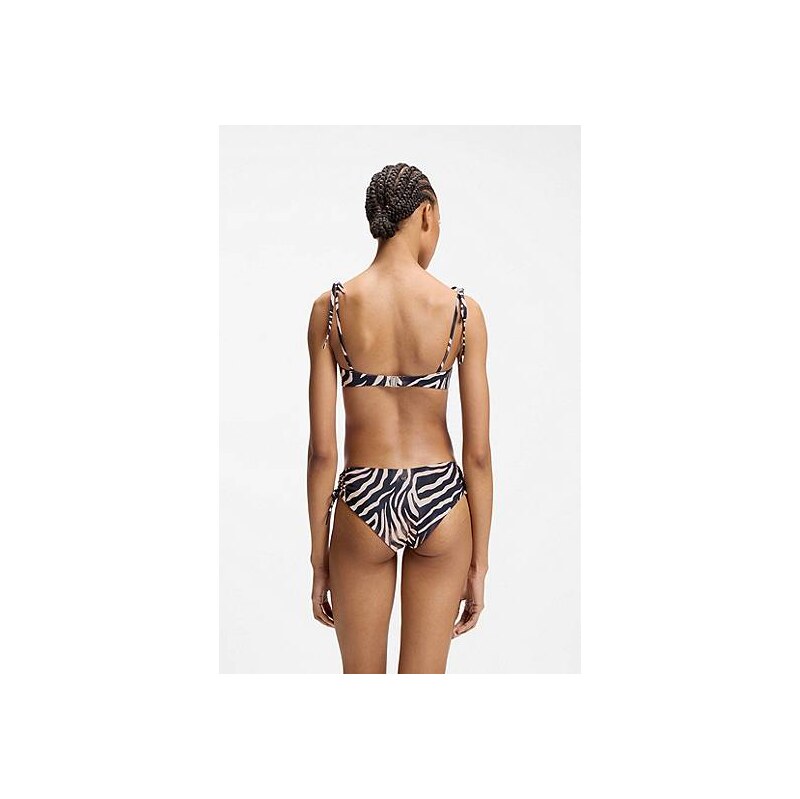 HUGO Printed bikini bottoms with stacked-logo charm 114221550