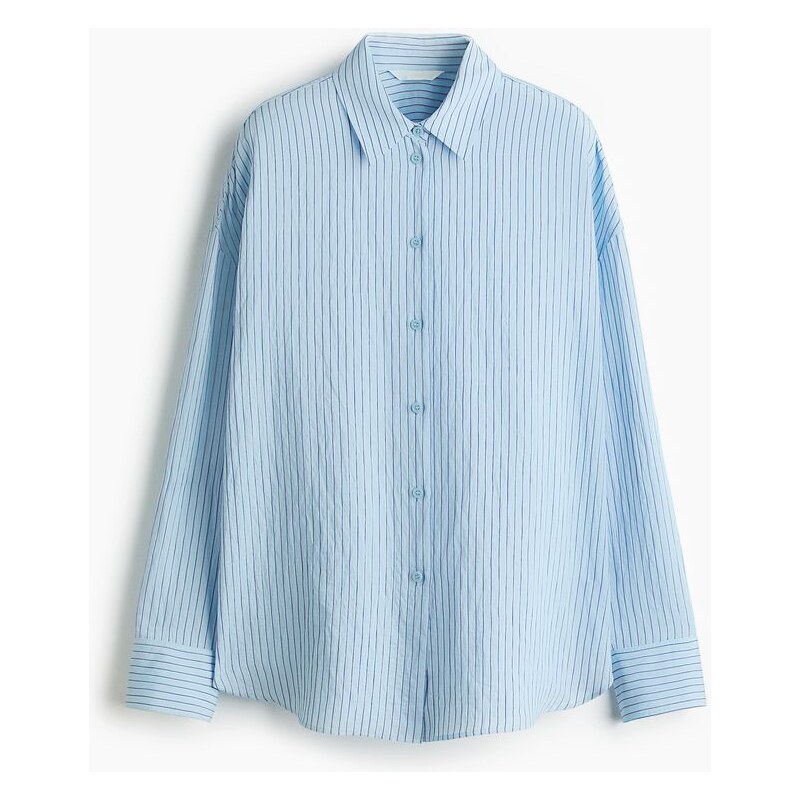H&M - Oversized košile - Modrá/Proužky