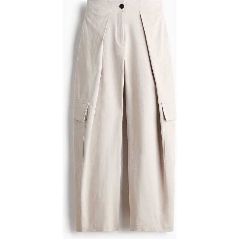 H&M - Kalhoty cargos křížením - Světle Béžová