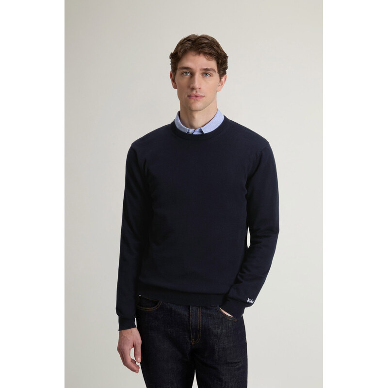 SVETR WOOLRICH LOGO COTTON CREWNECK
