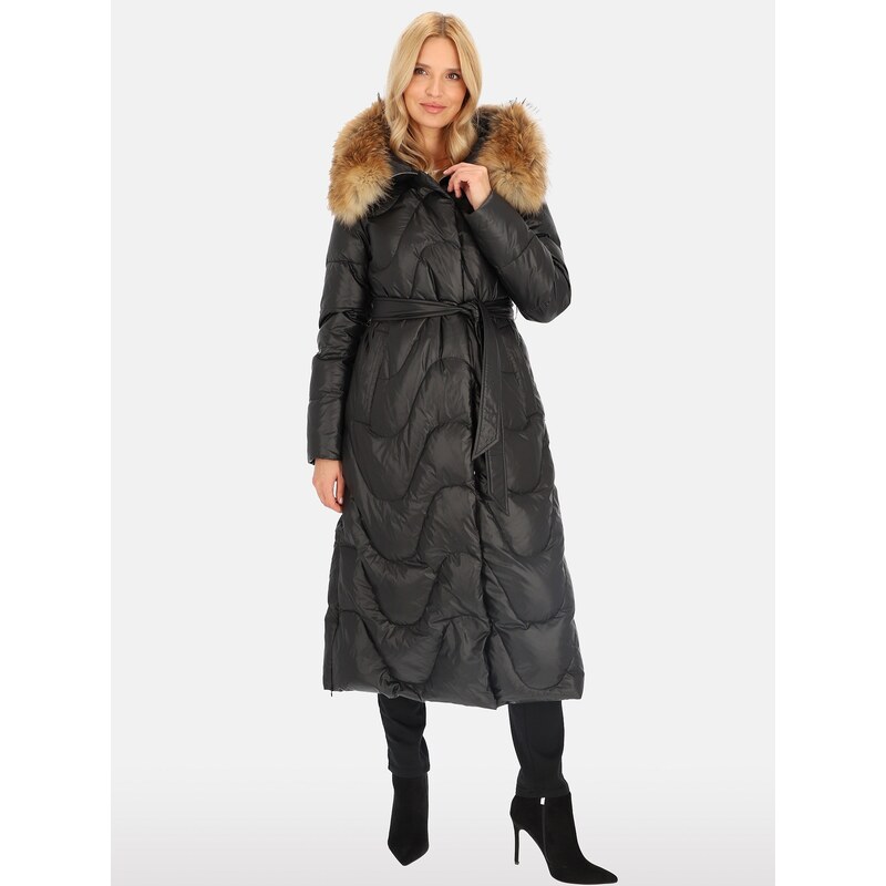 PERSO Womans Womens real down coat with natural fur, color 114746368