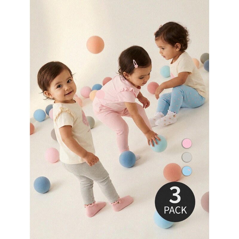 Sinsay - Bavlněné legíny 3 pack - modrá