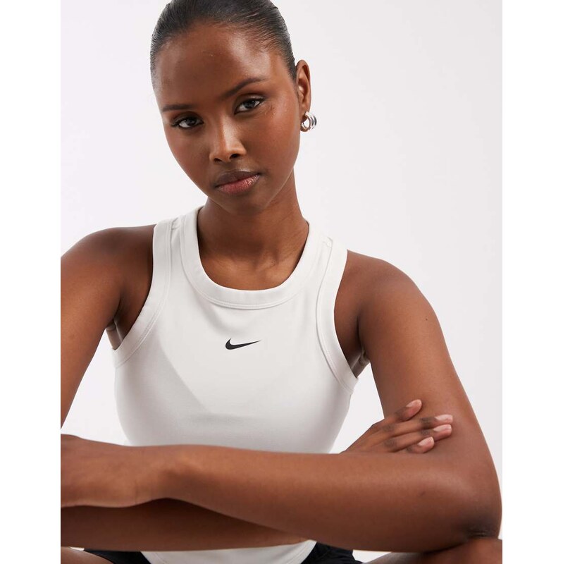 Nike Training One Dri-FIT cropped vest in white