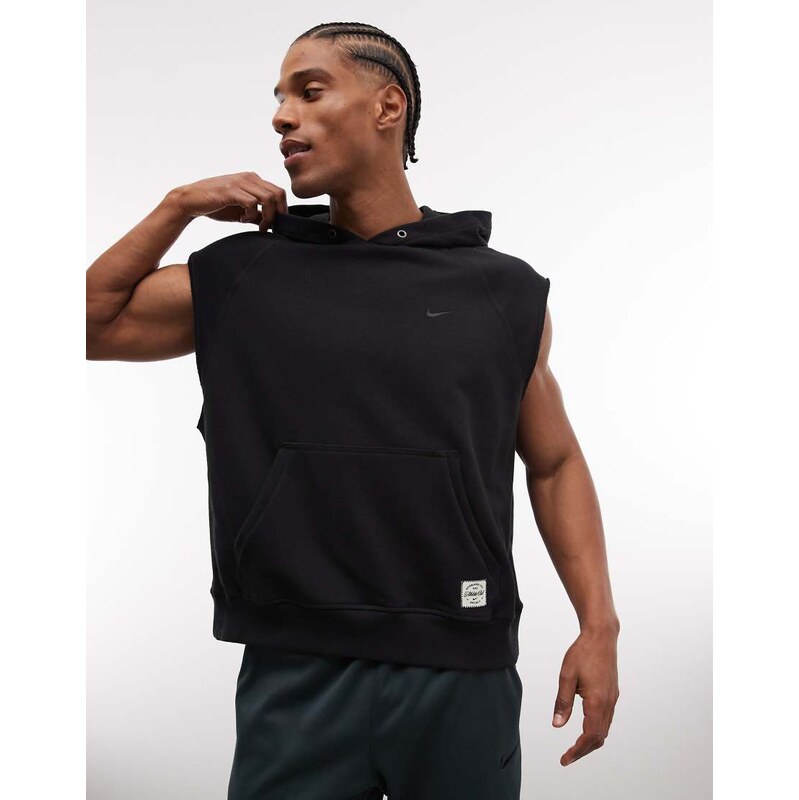 Nike Training Dri-FIT fleece sleeveless hoodie in black