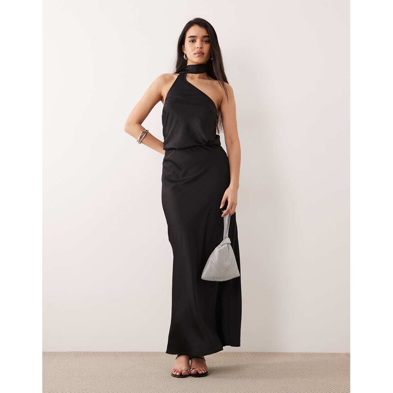 ONLY scarf detail one shoulder top in black
