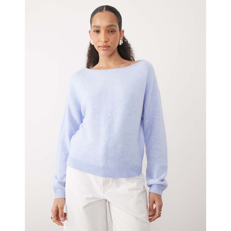 Abercrombie & Fitch slack neck jumper in blue 114747127