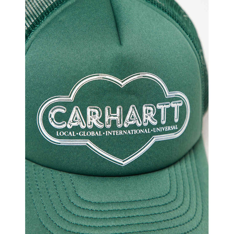 Carhartt WIP cloud heart trucker cap in green