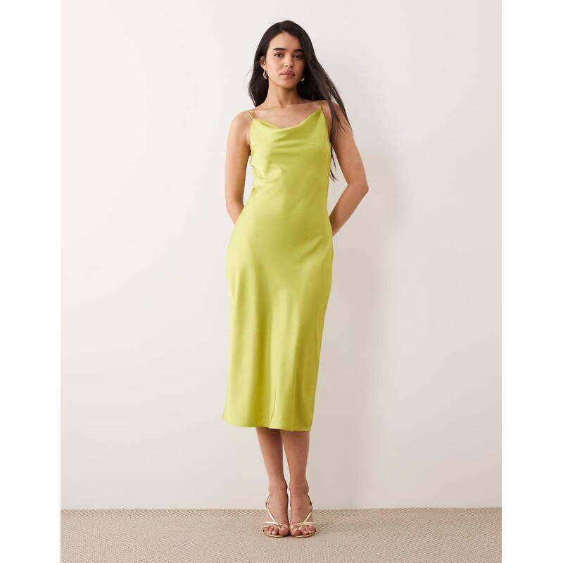 ONLY cowl neck midi dress in light green
