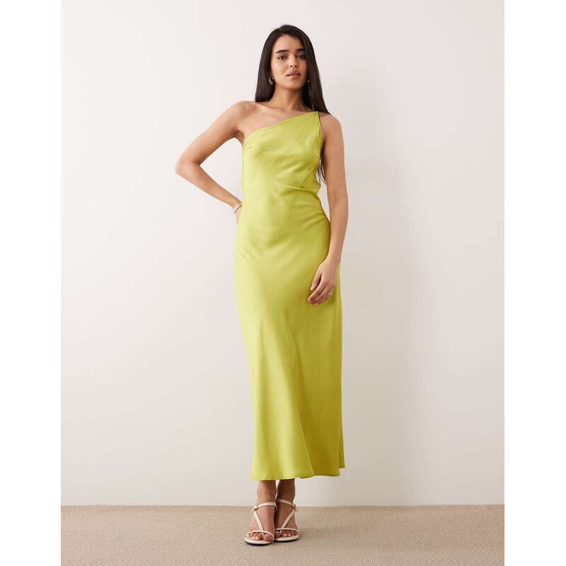 ONLY one shoulder maxi dress in light green