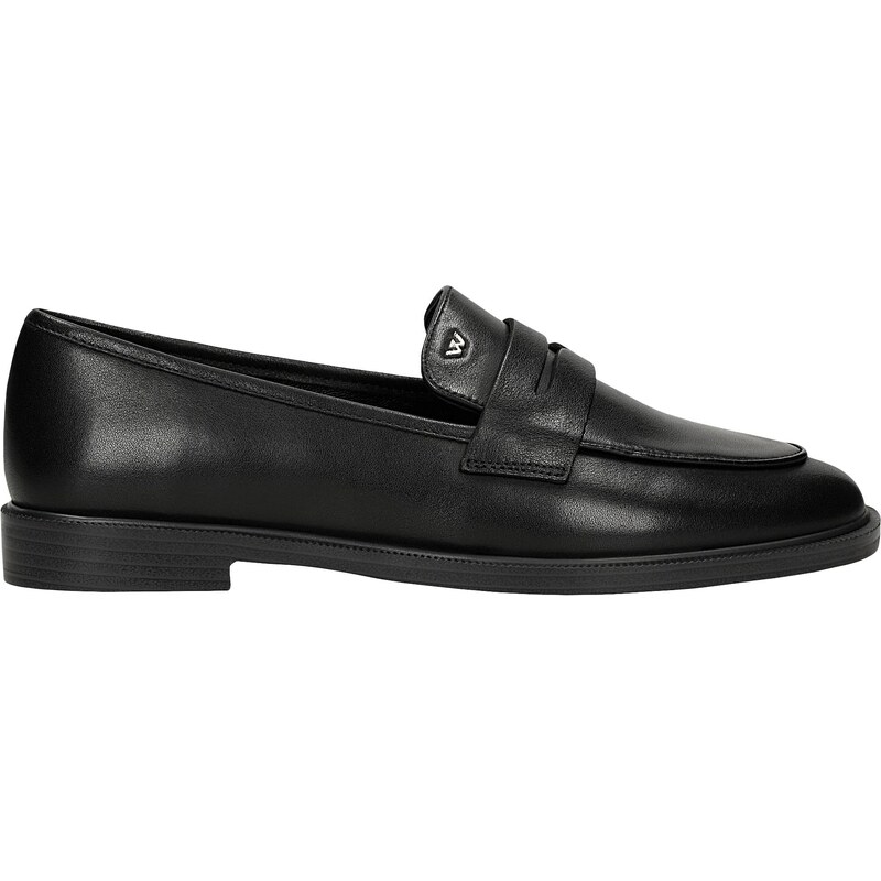 Wojas Černé Dámské Kožené Mokasíny Penny Loafers