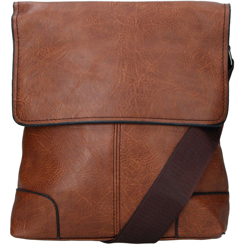 JGL Jednoduchá koženková crossbody taška Enzo, tmavě hnědá