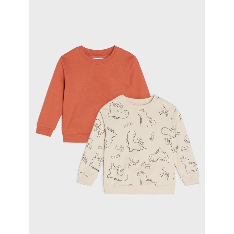 Sinsay - Mikina typu crewneck 2 pack - červená