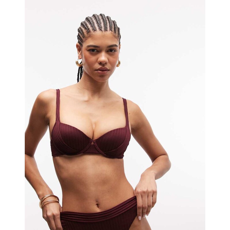 ASOS DESIGN Rory Sintra spliced rib push up padded underwire