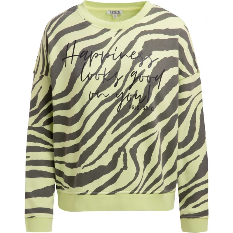 SOCCX Mikina s celoplošným zebrovým potiskem