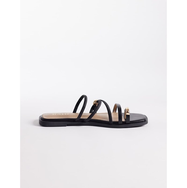 RAID Moon flat sandals with metal detail in black 115518003