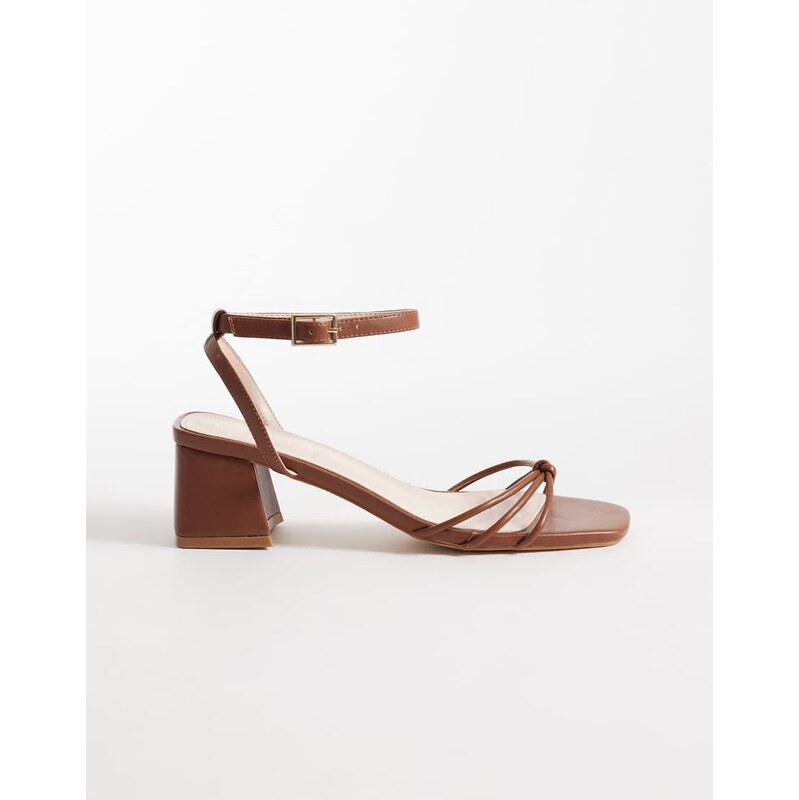 RAID Evalina low block heeled sandals in brown 115518009