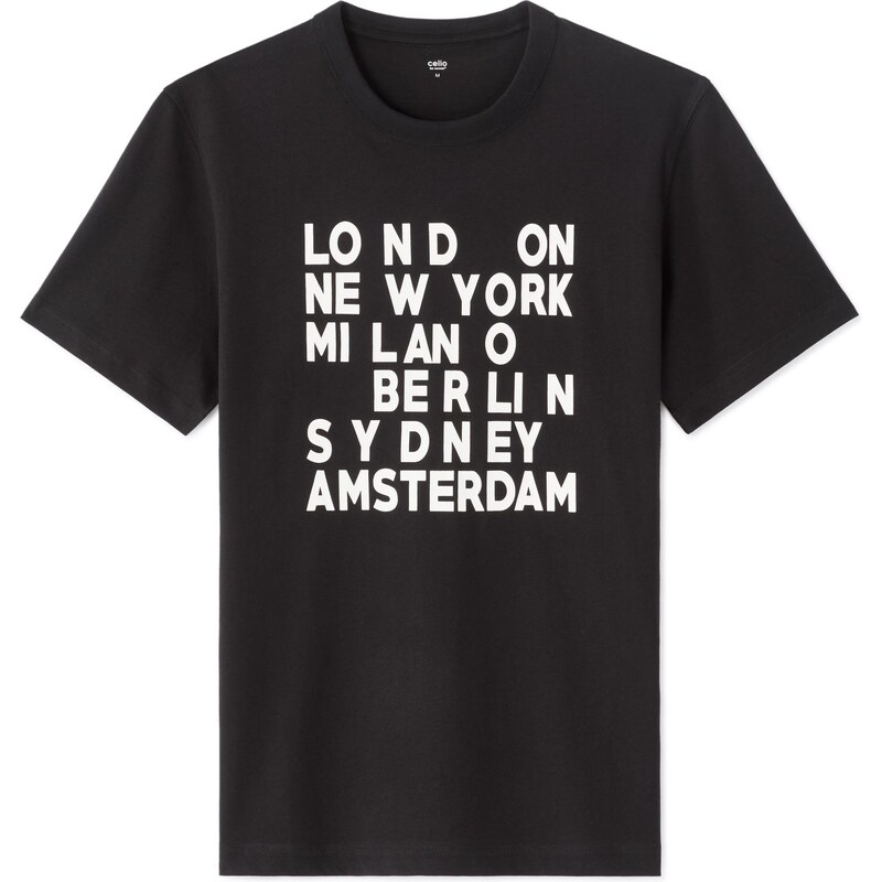 Černé pánské triko Celio T-Shirt Nexnewti