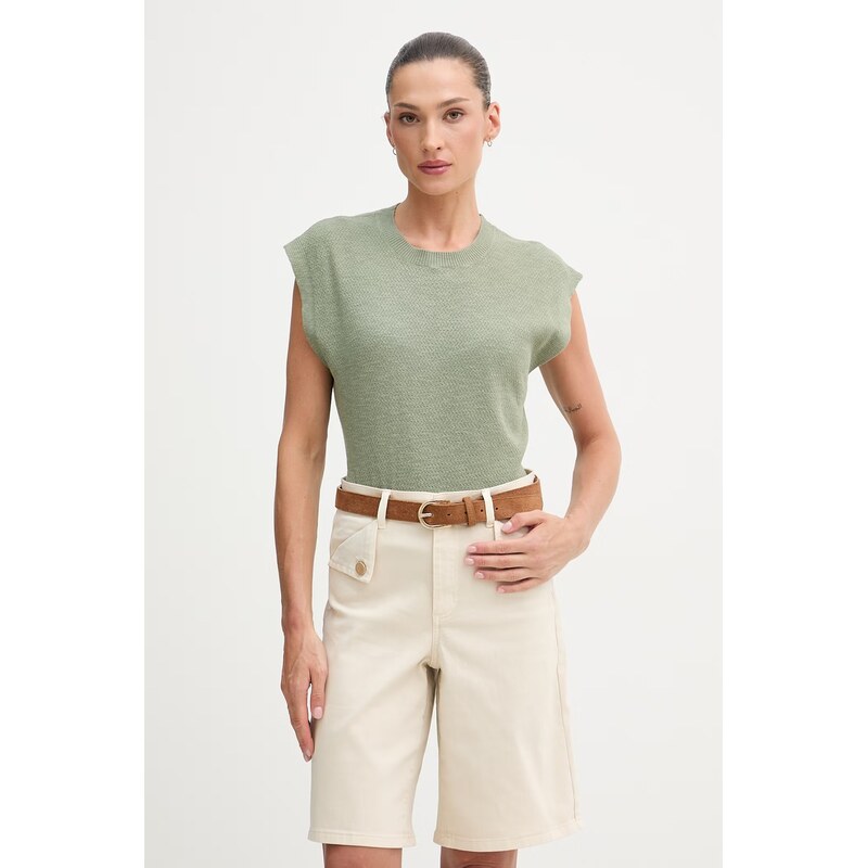 United Colors of Benetton top dámský se lnem