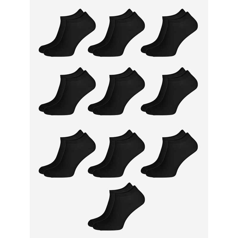 Sada 10 párů nízkých černých bambusových ponožek Urban Socks