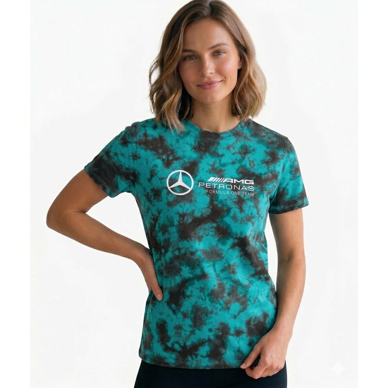 Dámské triko Mercedes Wmns Mapf1 FW Tie Dye T-Shirt Multicolor L 109631236