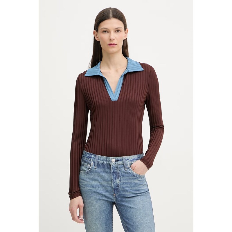 Rag & Bone tričko s dlouhým rukávem dámské z viskózy Luca 114860932