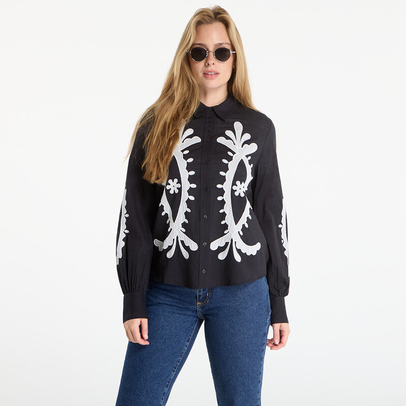 Košile Desigual Cam Flora Shirt Black XS