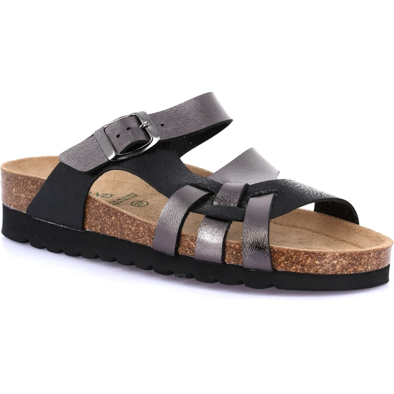 GRUNLAND HOLA CB1814 korkové pantofle dámské antracitové 114757863