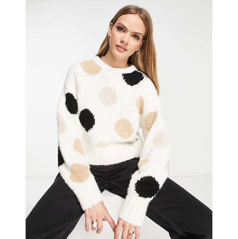 & Other Stories jumper with tonal spots in cream-White 114773174