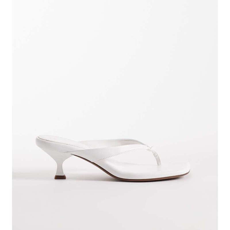 ASOS DESIGN Wide Fit Havana toe thong kitten heel sandals in