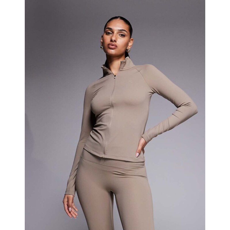 Montirex Form full zip top in brown 114773669